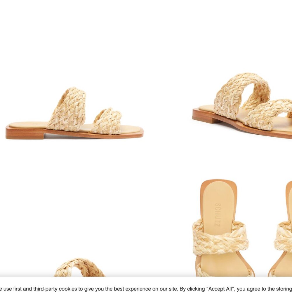 Schutz Braided Flat Sandals- Size 7B